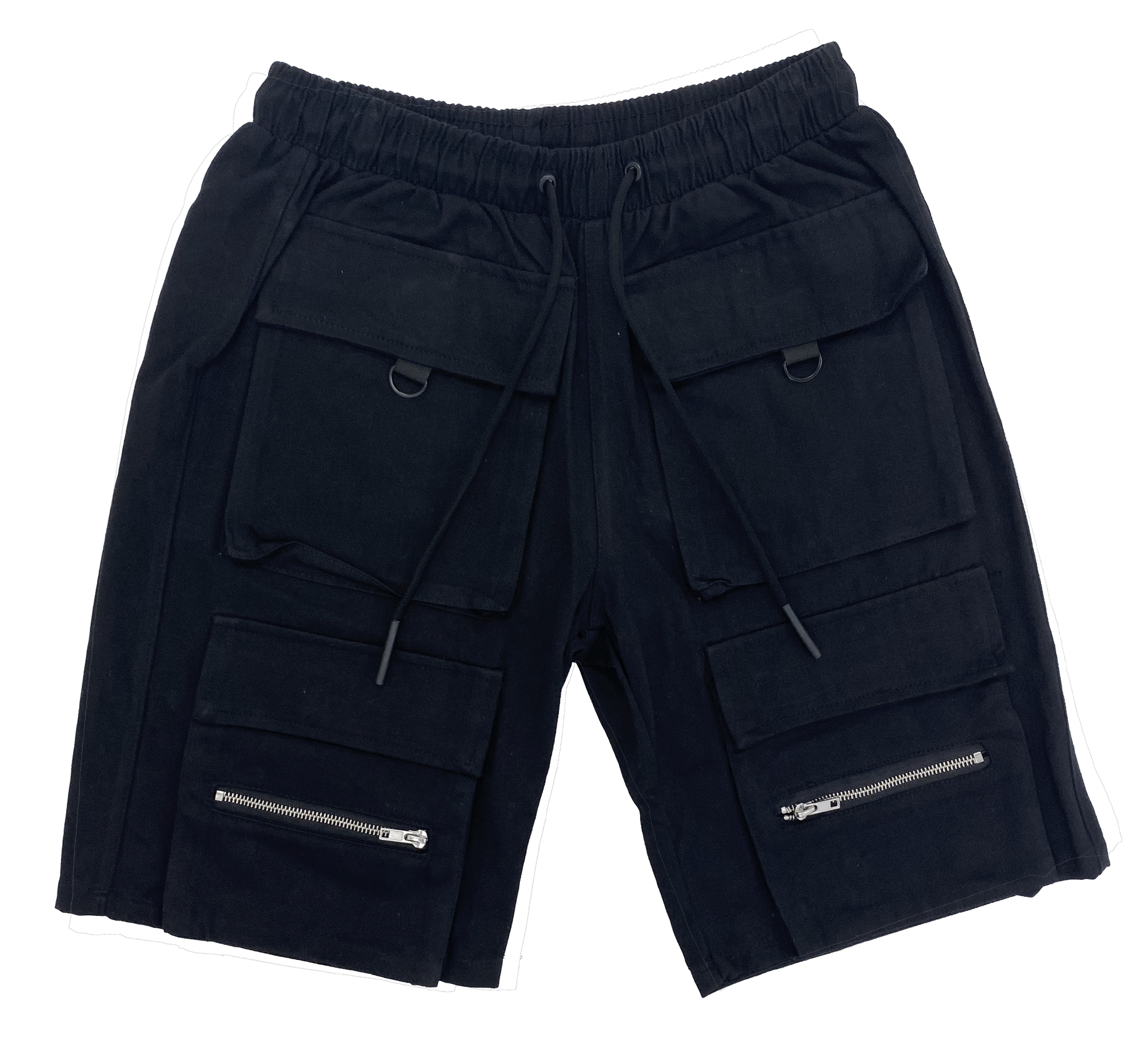 Black 4-Pocket Tech Cargo Shorts