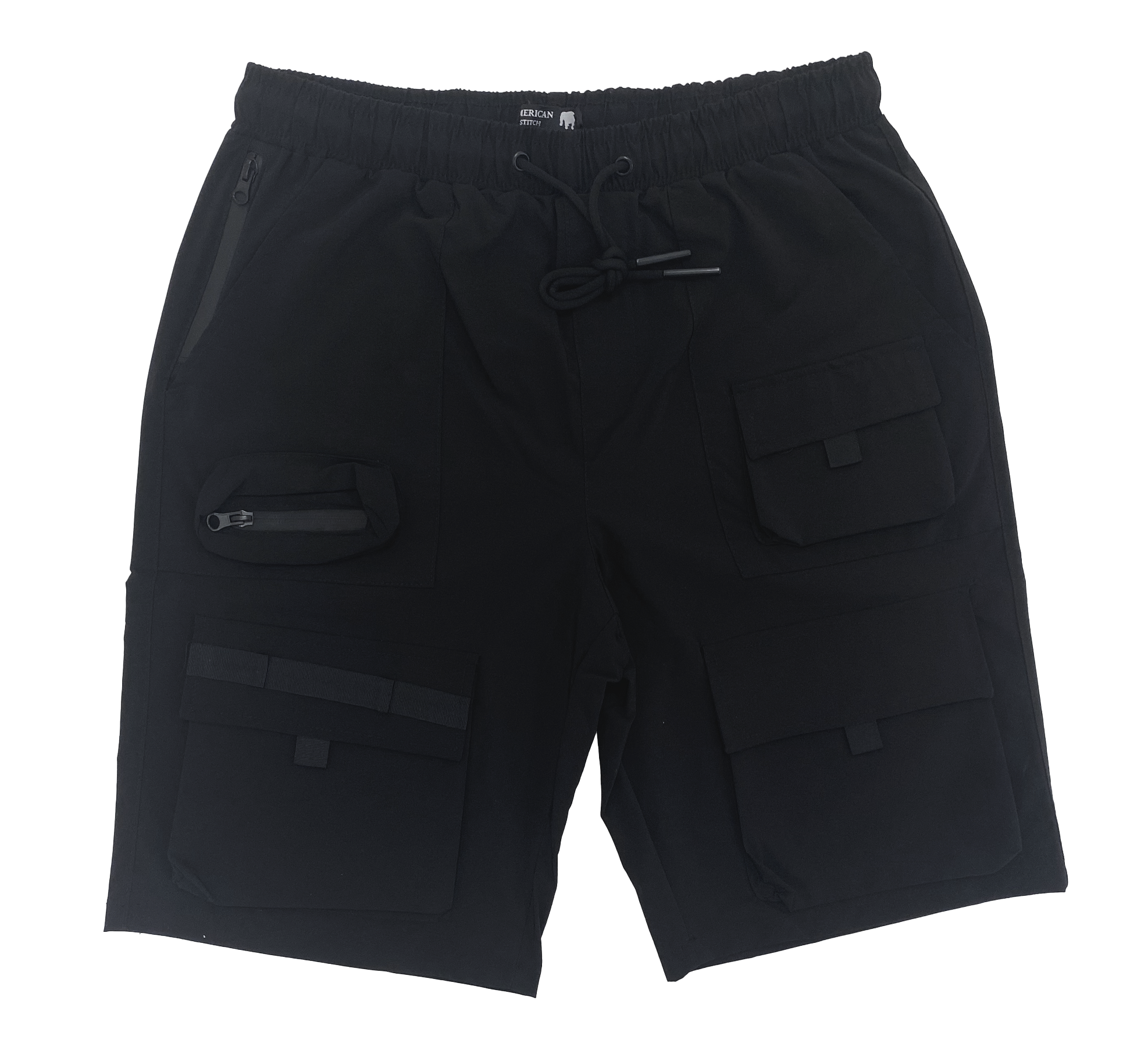 Black Techwear Athletic Shorts