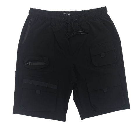 Black Techwear Athletic Shorts