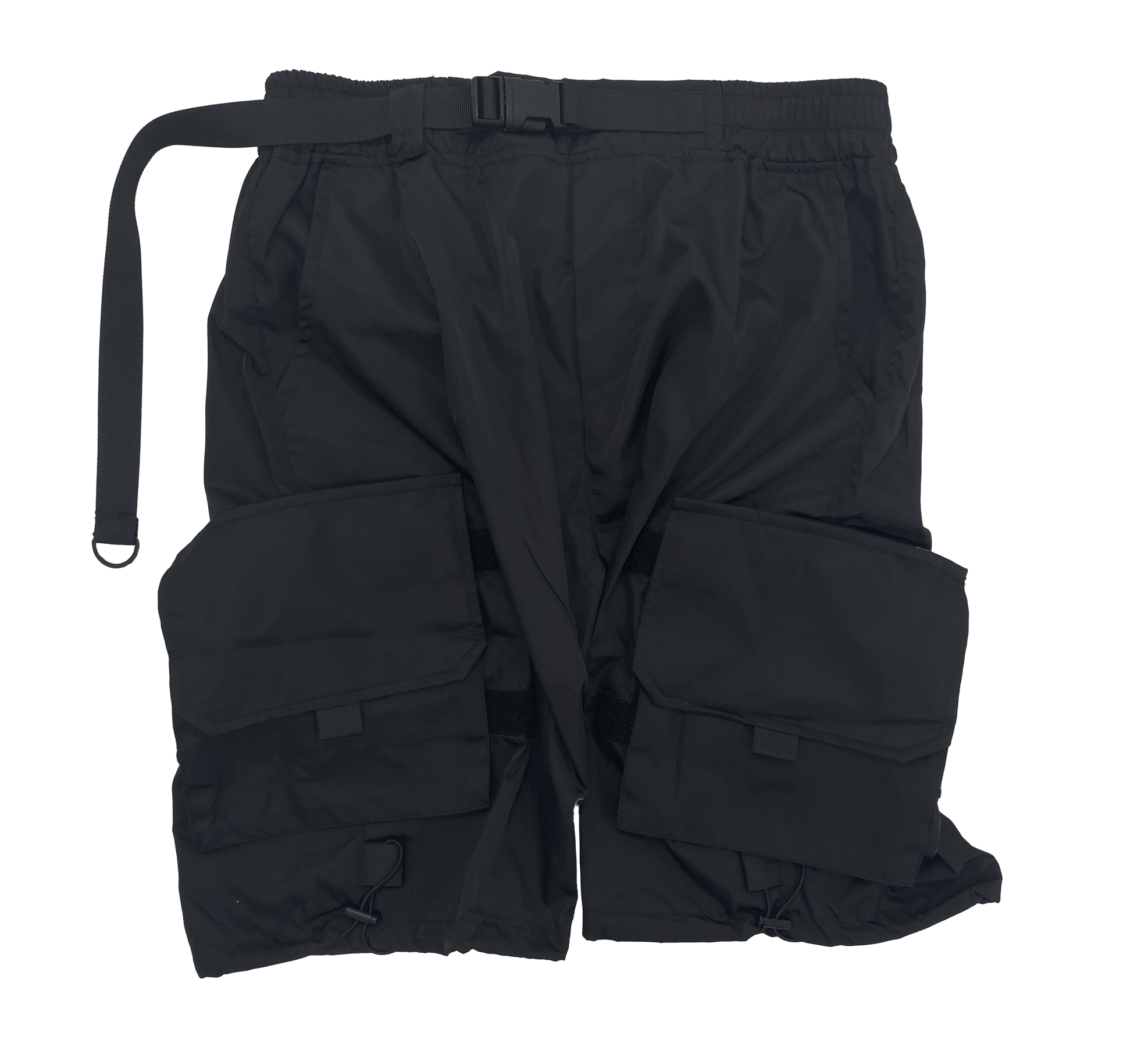 Black Belted Tech Cargo Shorts