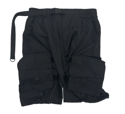 Black Belted Tech Cargo Shorts