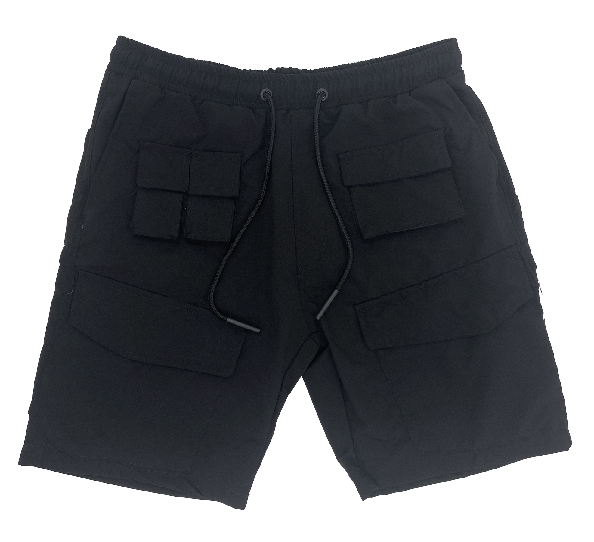 Black Cargo Tech Shorts