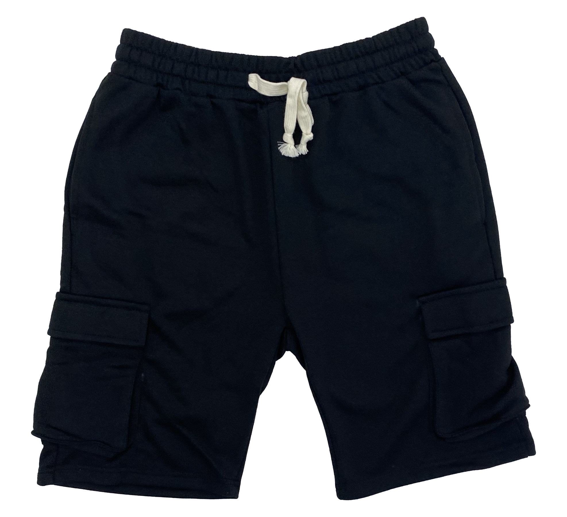 Black Sweatpant Cargo Shorts