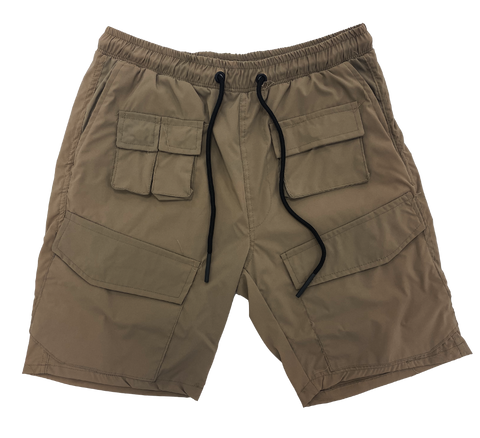 Brown Cargo Tech Shorts