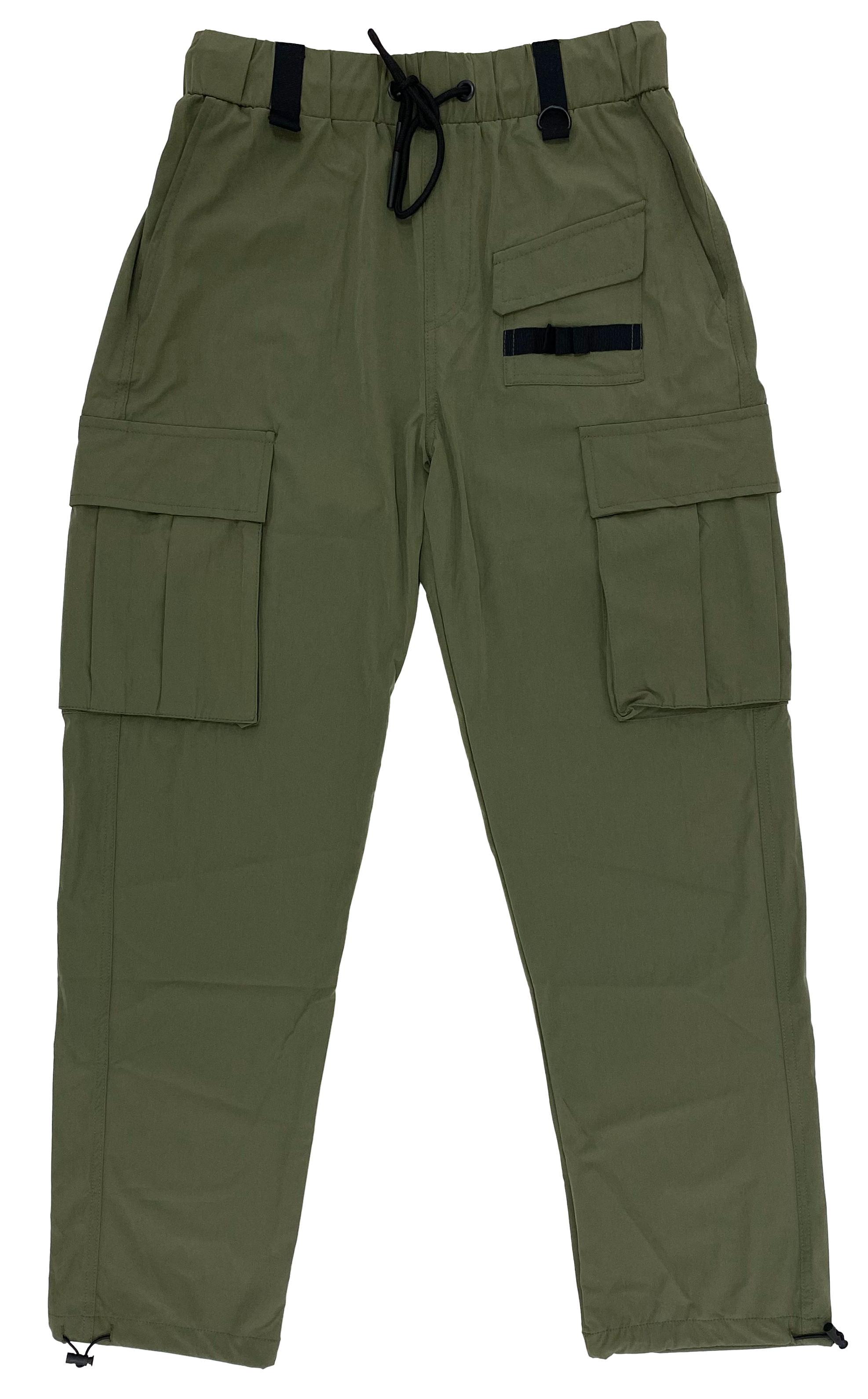 Olive Cargo Adjustable Tech Sweatpants Ft. Clip