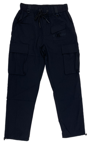 Black Cargo Adjustable Tech Sweatpants Ft. Clip