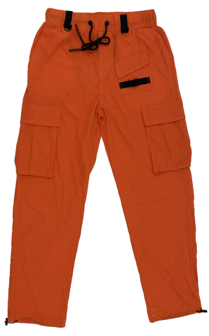 Orange Cargo Adjustable Tech Sweatpants Ft. Clip