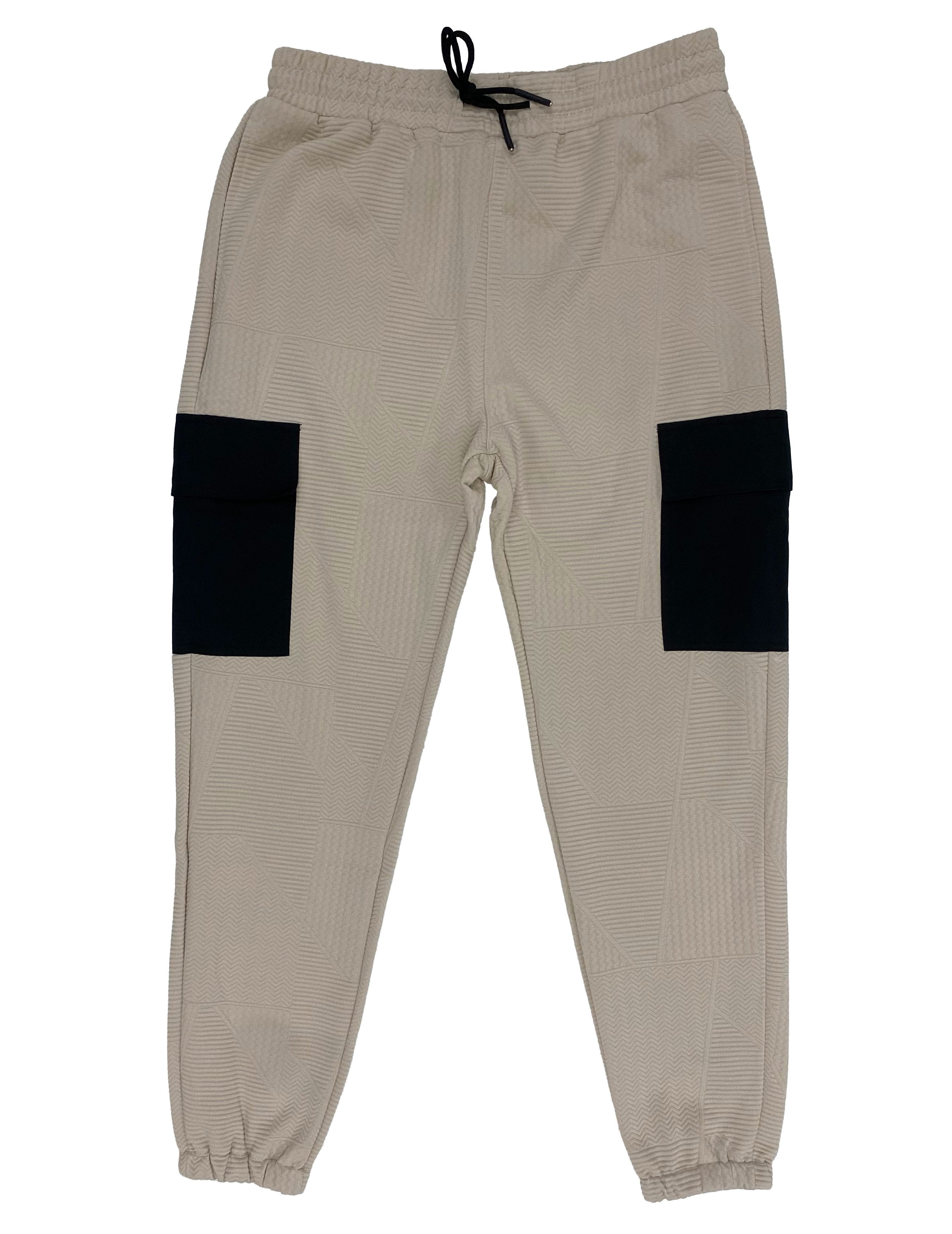 Tan Black-Pocket Joggers