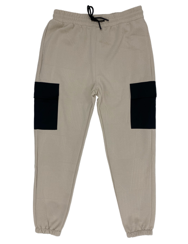 Tan Black-Pocket Joggers