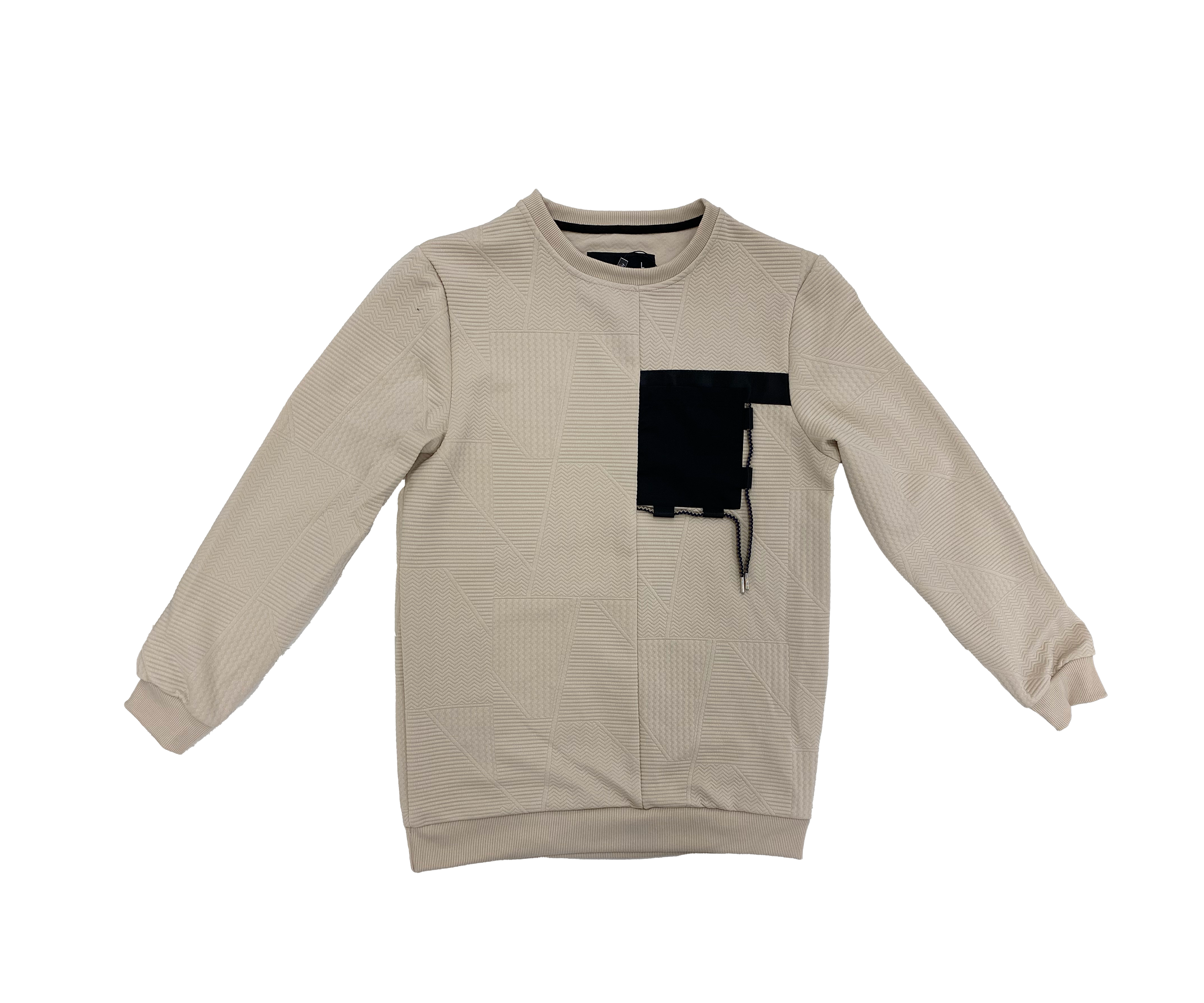 Tan String Breast Pocket Long Sleeve