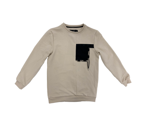 Tan String Breast Pocket Long Sleeve