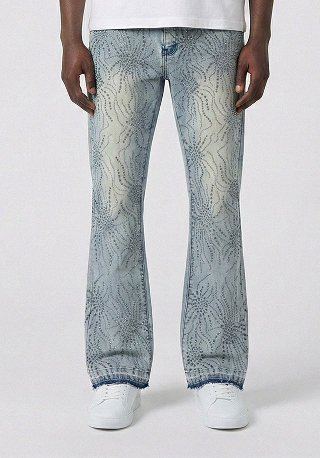 Radiating Rhinestone Denim Jeans (Pre-order)