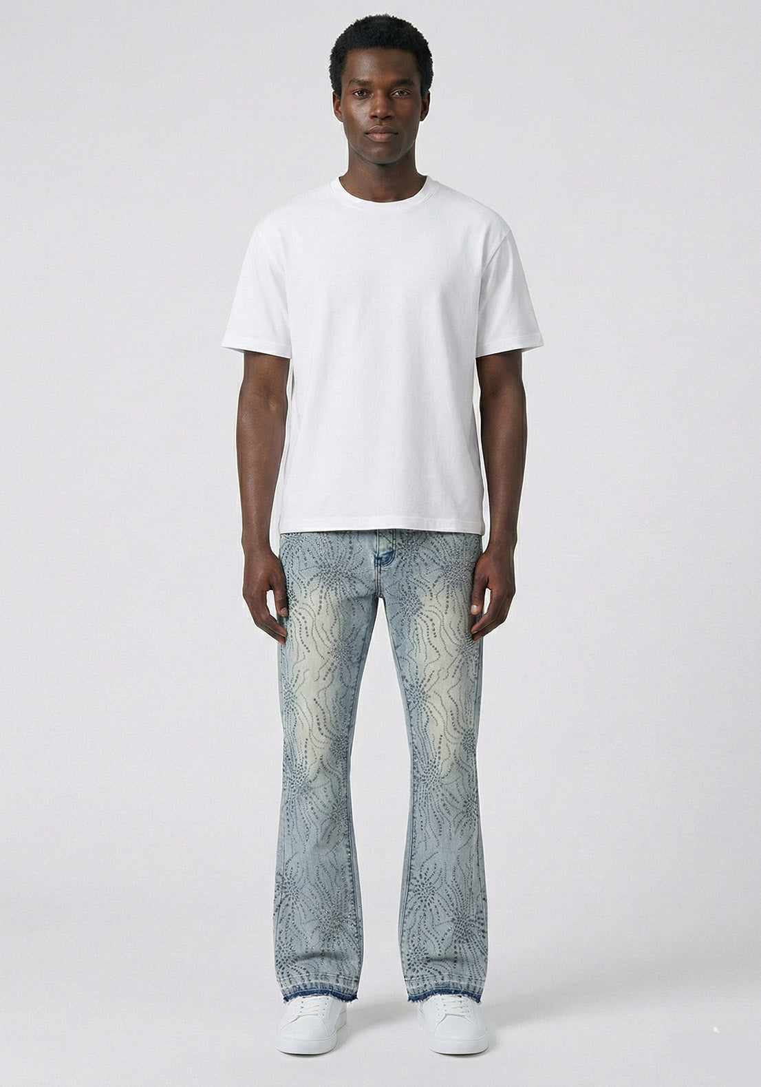 Radiating Rhinestone Denim Jeans (Pre-order)
