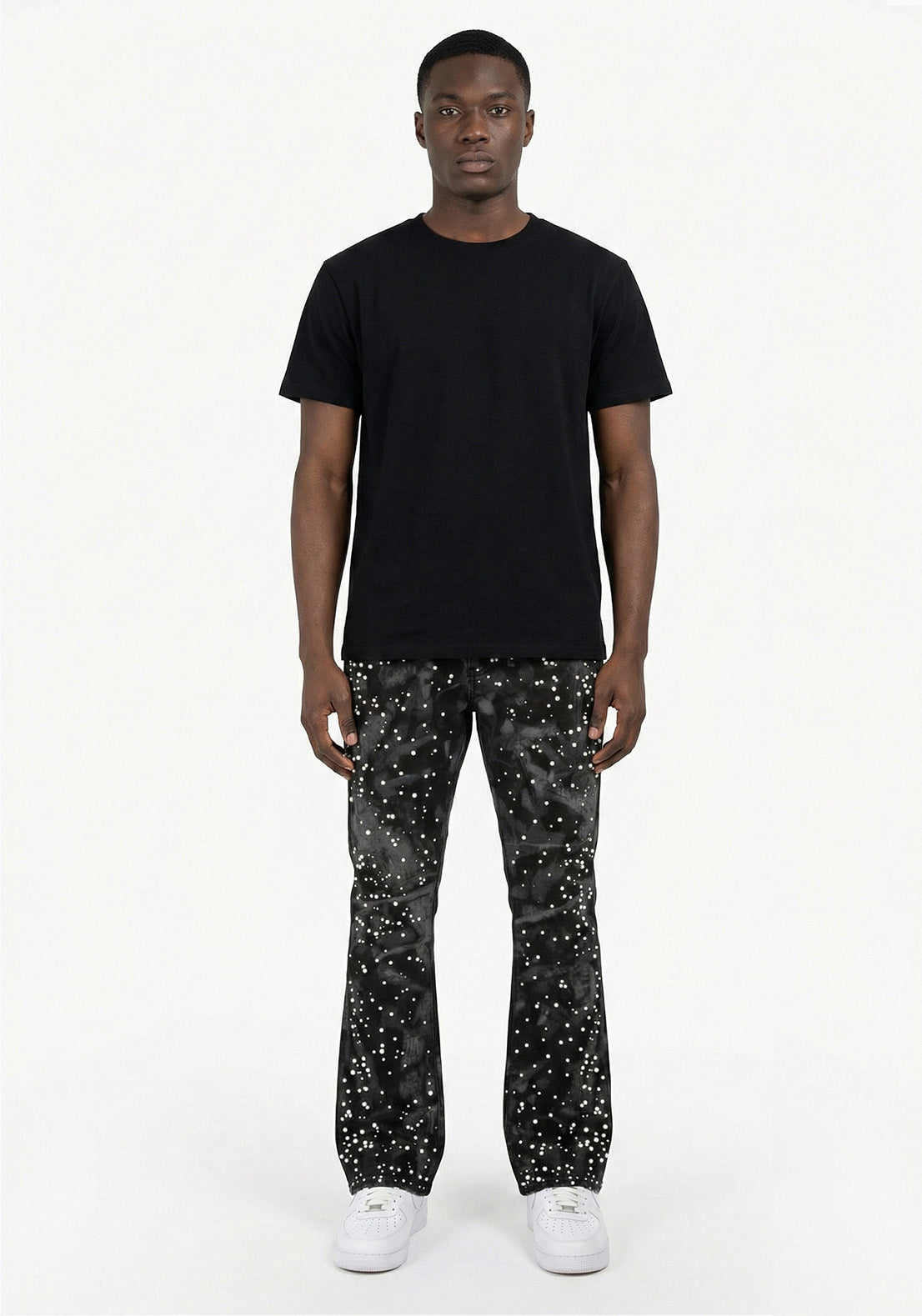 Camo Print Pearl Denim Jeans Black (Pre-order)