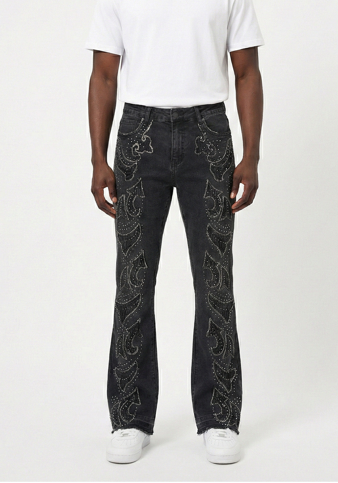 Flame Studded Denim Jeans Blue (Pre-order)