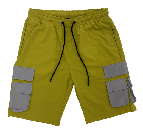 Green 6-Pocket Athletic Shorts