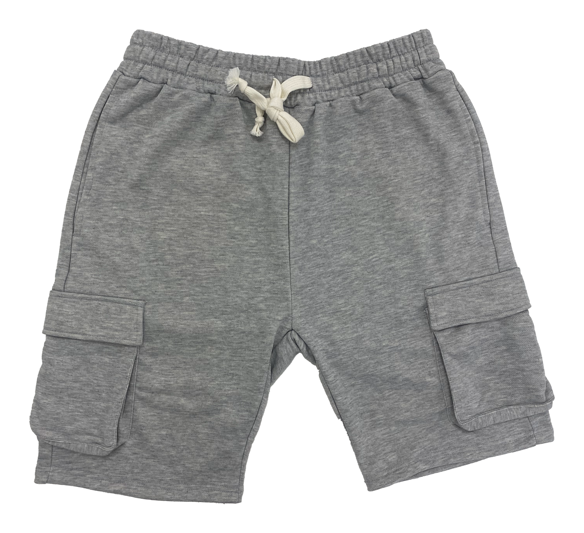 Grey Sweatpant Cargo Shorts