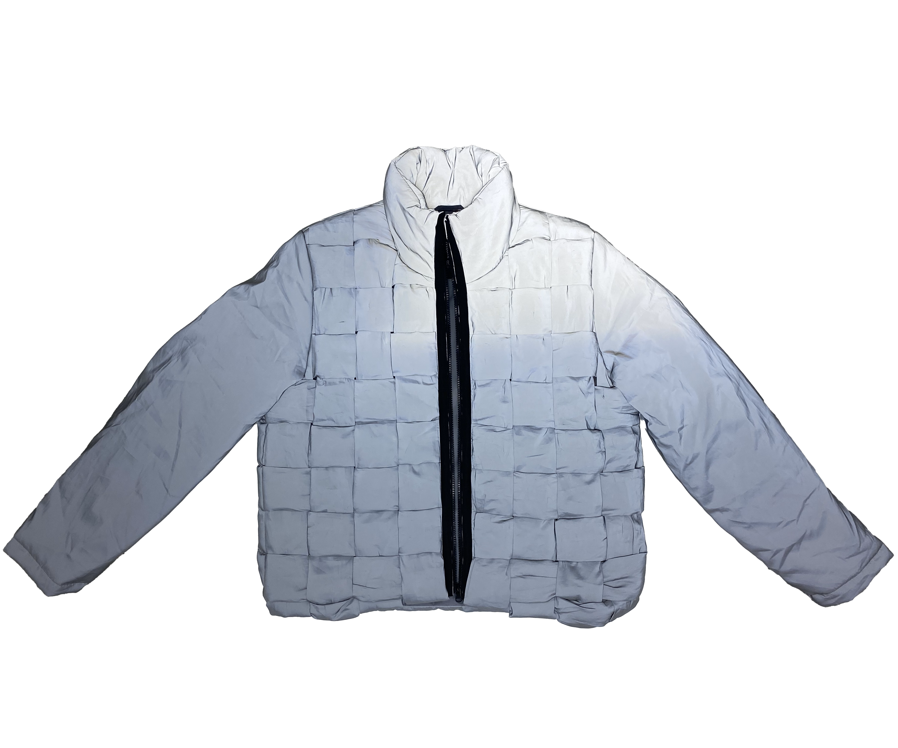 Grey Lattice Puffer Jacket