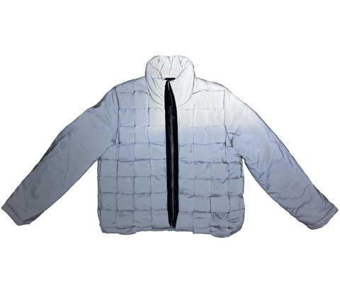 Grey Lattice Puffer Jacket