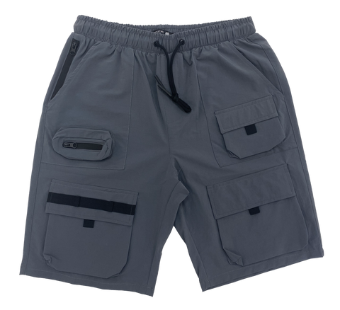 Grey Techwear Athletic Shorts