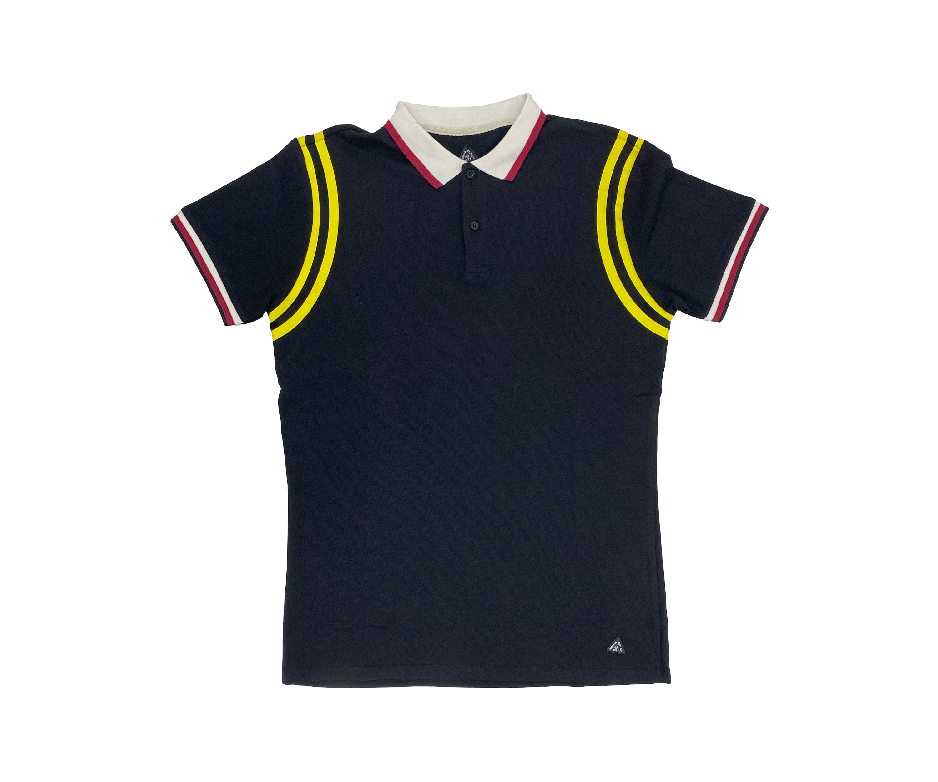 Navy Striped Arm Polo