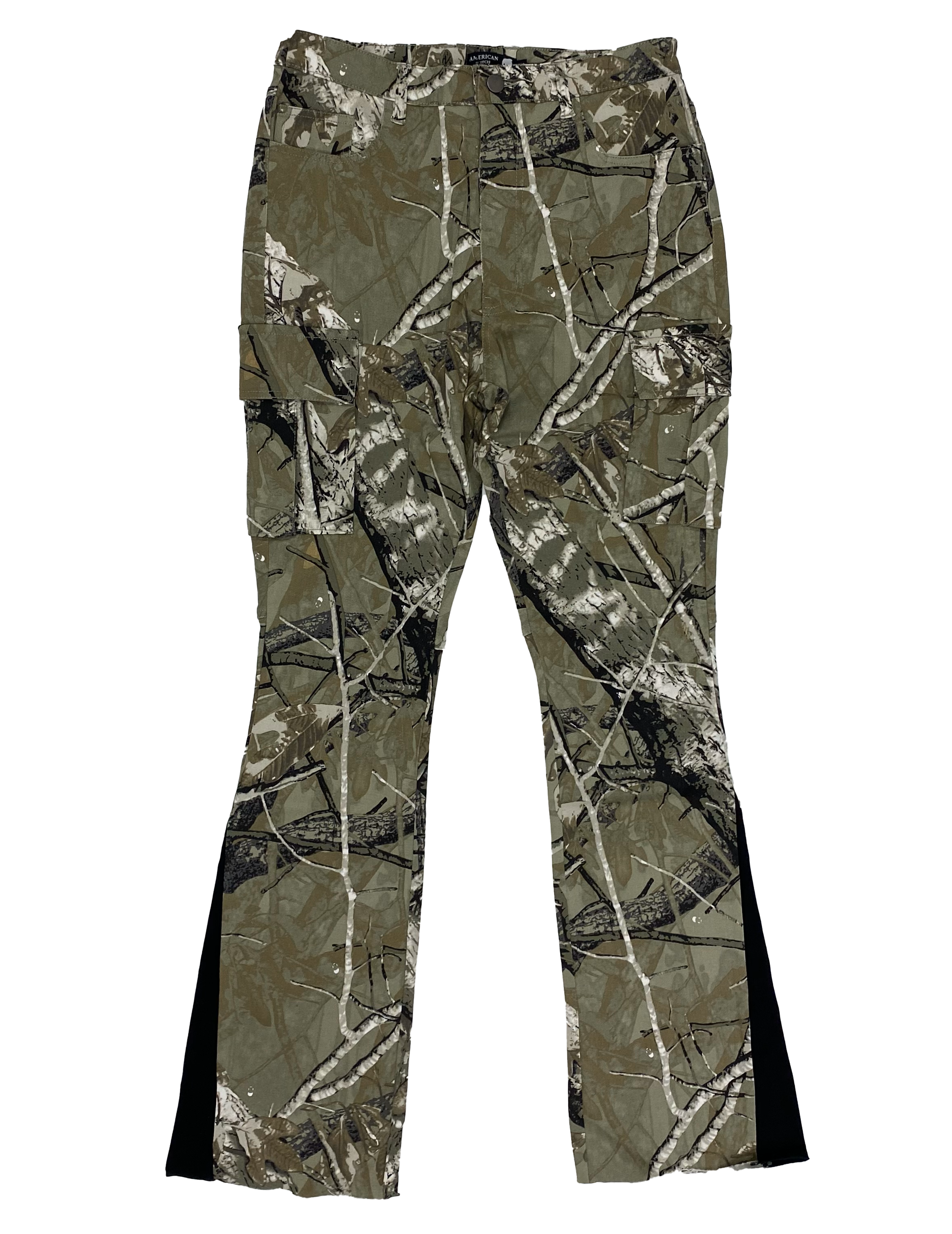 Khaki Tree Camo Flared Trousers