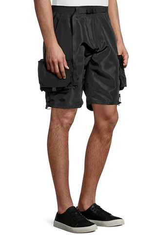 Black Cargo Nylon Shorts