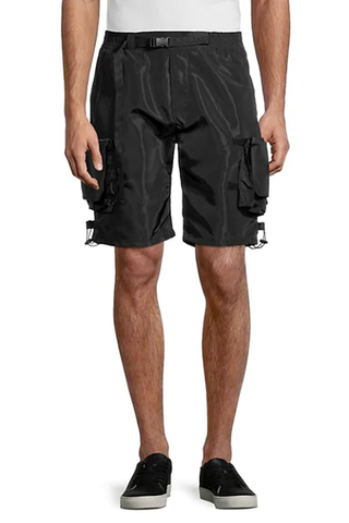 Black Cargo Nylon Shorts