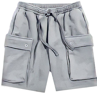 GREY COTTON FLEECE SHORTS