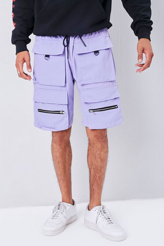 Purple Four Pocket Twill Shorts