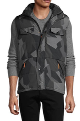 Dark Camo Zip-Up Puffer Vest