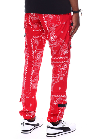 Red Printed Pockets Jogger