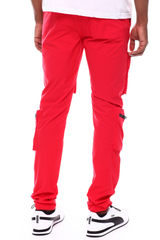 Red Zipped Pockets Pant